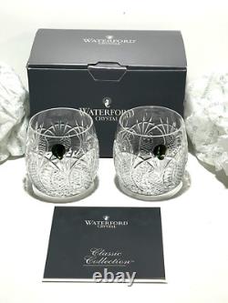 2 New Waterford Crystal Seahorse Double Old Fashioned Tumbler Glasses In Box