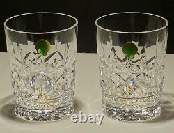 2 New Waterford Lismore Double Old Fashioned Glasses 4 3/8 Ireland