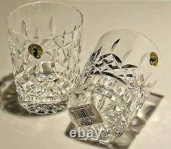2 New Waterford Lismore Double Old Fashioned Glasses 4 3/8 Made In Ireland
