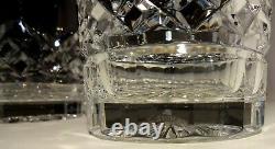 2 New Waterford Lismore Double Old Fashioned Glasses 4 3/8 Made In Ireland