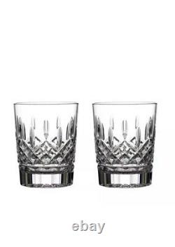 2 New Waterford Lismore Double Old Fashioned Glasses In Original Box