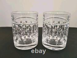 2 Ralph Lauren Aston Double Old Fashioned Rocks Crystal Whiskey Glass Signed RLL