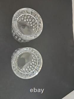 2 Ralph Lauren Aston Double Old Fashioned Rocks Crystal Whiskey Glass Signed RLL
