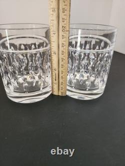 2 Ralph Lauren Aston Double Old Fashioned Rocks Crystal Whiskey Glass Signed RLL