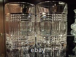 2 Ralph Lauren Crystal Glen Plaid Double Old Fashioned Glasses-yellowstone-euc