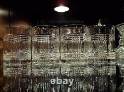 2 Ralph Lauren Crystal Glen Plaid Double Old Fashioned Glasses-yellowstone-euc