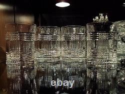 2 Ralph Lauren Crystal Glen Plaid Double Old Fashioned Glasses-yellowstone-euc