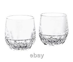 2 Ralph Lauren Monroe Double Old Fashioned Czech Cut Crystal Whiskey Glasses
