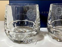 2 Ralph Lauren Monroe Double Old Fashioned Czech Cut Crystal Whiskey Glasses
