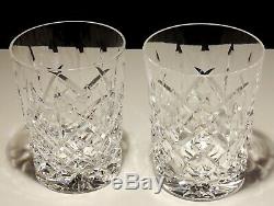 2 Rare Vintage Waterford Araglin Double Old Fashioned Glasses 4 3/8