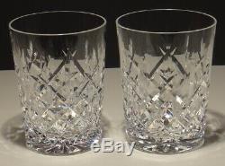 2 Rare Vintage Waterford Araglin Double Old Fashioned Glasses 4 3/8