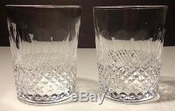 2 Rare Vintage Waterford Colleen Double Old Fashioned 12 Ounce Glasses 4 3/8