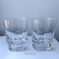 2 Rogaska Gallia Restoration Hardware Crystal Glass Double Old Fashioned 4 1/4