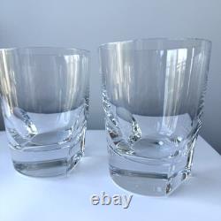 2 Rogaska Gallia Restoration Hardware Crystal Glass Double Old Fashioned 4 1/4