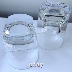 2 Rogaska Gallia Restoration Hardware Crystal Glass Double Old Fashioned 4 1/4