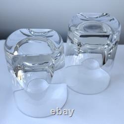 2 Rogaska Gallia Restoration Hardware Crystal Glass Double Old Fashioned 4 1/4
