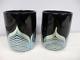 2 Steven Correia Black Iridescent Pulled Feather Double Old Fashioned Glasses