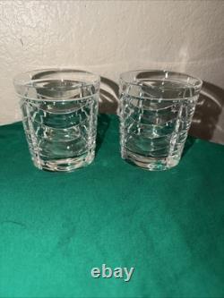 2 TIFFANY & CO. Crystal SWAG Double Old Fashioned Glasses- Used