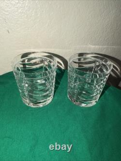 2 TIFFANY & CO. Crystal SWAG Double Old Fashioned Glasses- Used