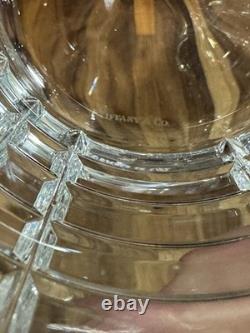(2)Tiffany & Co. Plaid Crystal Double Old Fashioned Tumbler, 3 5/8H, Pre-owned