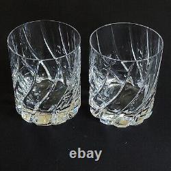 2 (Two) MIKASA OLYMPUS Cut Lead Crystal DBL Old Fashioned Glasses RETIRED