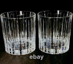 2 (Two) SASAKI ELLESSEE Crystal Double Old Fashioned Glasses-Signed DISCONTINUED