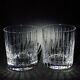 2 (Two) SASAKI ELLESSEE Cut Crystal Double Old Fashioned Glasses-RETIRED