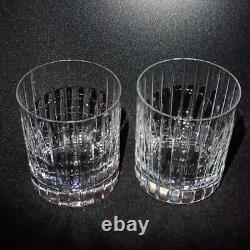 2 (Two) SASAKI ELLESSEE Cut Crystal Double Old Fashioned Glasses-RETIRED