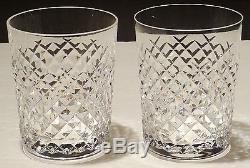 2 VINTAGE WATERFORD CRYSTAL ALANA DOUBLE OLD FASHIONED 12 oz. GLASSES 4 3/8