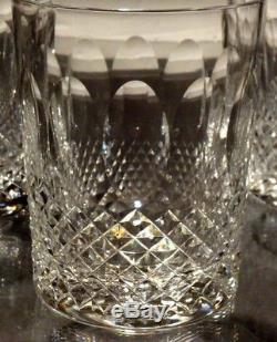 2 VINTAGE WATERFORD CRYSTAL COLLEEN DOUBLE OLD FASHIONED 12 oz. GLASSES 4 3/8