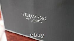 2 Vera Wang Crystal Double Old Fashioned Tumblers + Box Platinum Rim Labels 10cm