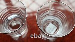 2 Vera Wang Crystal Double Old Fashioned Tumblers + Box Platinum Rim Labels 10cm