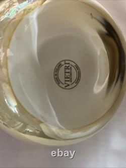 2 Vietri Regalia Italian Double Old-Fashioned Glasses 14K Gold Accents/Cream