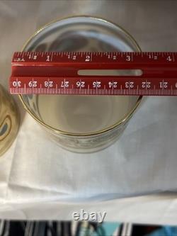 2 Vietri Regalia Italian Double Old-Fashioned Glasses 14K Gold Accents/Cream