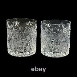 2 Vintage ST LOUIS France Glass Mussette Double Old Fashioned Excellent Pair