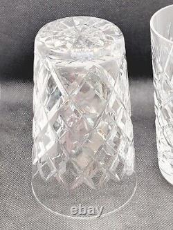 2 Vintage WATERFORD LISMORE DOUBLE OLD FASHIONED GLASSES TUMBLERS 5 Tall