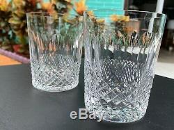 2 Vintage Waterford Crystal Colleen Double Old Fashioned Tumbler Glasses 4 3/8