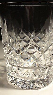 2 Vintage Waterford Crystal Lismore Double Old Fashioned Tumbler Glasses 4 3/8