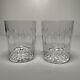 2 Vtg Waterford Crystal Happy Birthday Double Old Fashioned Tumbler Glasses