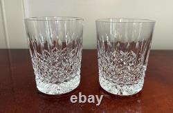 2 WATERFORD CRYSTAL Ballybay Double Old-Fashioned 12 oz. Flat Tumblers IRELAND