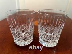 2 WATERFORD CRYSTAL Ballybay Double Old-Fashioned 12 oz. Flat Tumblers IRELAND