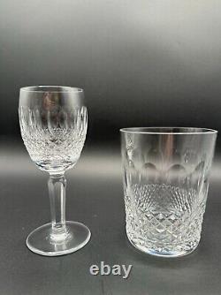 2 WATERFORD CRYSTAL Colleen Stem Glasses White Wine &Double Old Fashioned, MINT
