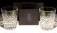 2 WATERFORD CRYSTAL LISMORE 12 oz. DOUBLE OLD FASHIONED GLASSES 4 3/8 IRELAND