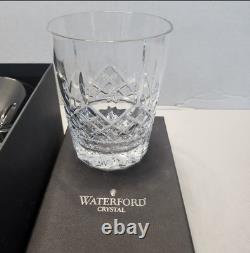 2 WATERFORD CRYSTAL LISMORE DOUBLE OLD FASHIONED GLASSES 12 OZ With STORAGE BOX