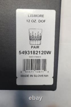 2 WATERFORD CRYSTAL LISMORE DOUBLE OLD FASHIONED GLASSES 12 OZ With STORAGE BOX