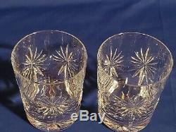 (2) WATERFORD Congratulations Crystal Double Old Fashioned Glasses MINT