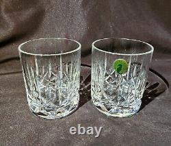 (2) WATERFORD Crystal MOURNE Double Old Fashioned Whiskey Glasses MINT Retir