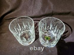 (2) WATERFORD Crystal MOURNE Double Old Fashioned Whiskey Glasses MINT Retir