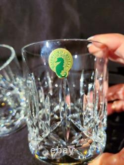(2) WATERFORD Crystal MOURNE Double Old Fashioned Whiskey Glasses MINT Retir