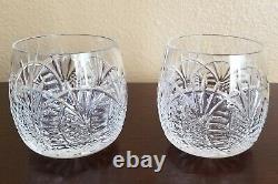 2 WATERFORD Crystal SEAHORSE Double Old Fashioned DOF Tumblers GLASSES Set MINT